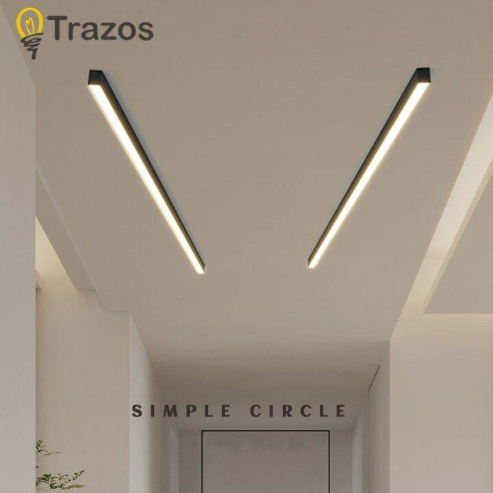 Long Strip Surface Mounted Ceiling Lights Nordic Modern Aisle Balcony