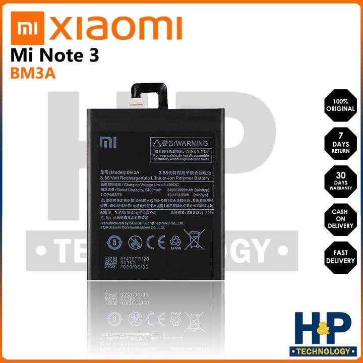 BM3A Battery For Xiaomi Mi Note 3 Lazada PH