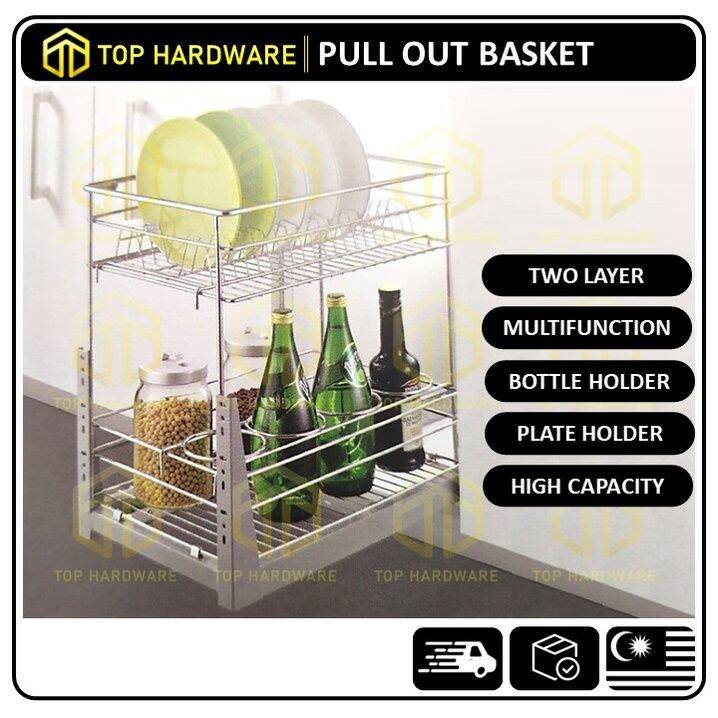 TOP 350mm Multi Function Two Layers Pull Out Basket PTJ 010F Kitchen