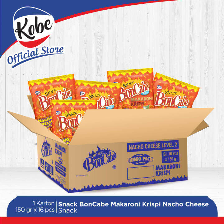 Snack Boncabe Makaroni Krispi Rasa Keju Pedas Nacho Cheese Level