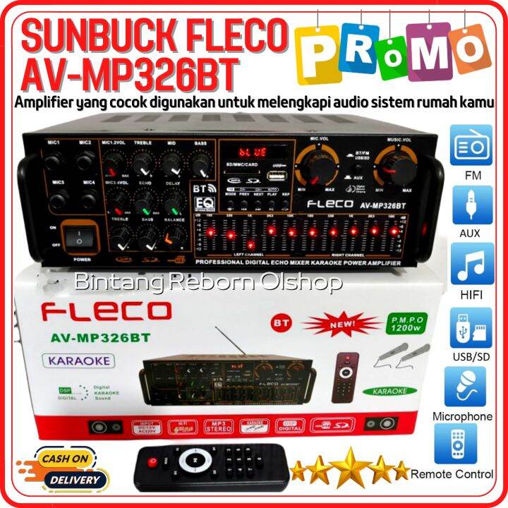 Sunbuck Audio Fleco AV MP326BT Amplifier FLECO F 326BT USB Bluetooth