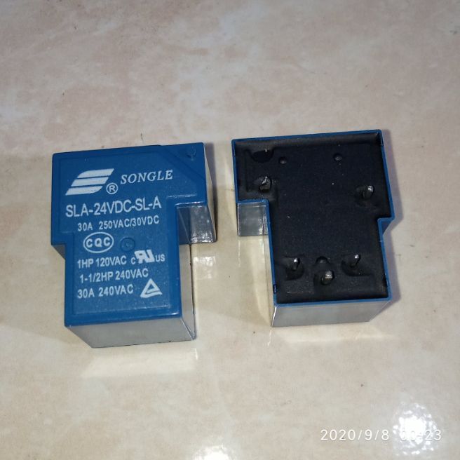 Relay Songle SLA 24VDC SL A 24V 30A Relay Kodok 4 Pin Rilay 30a