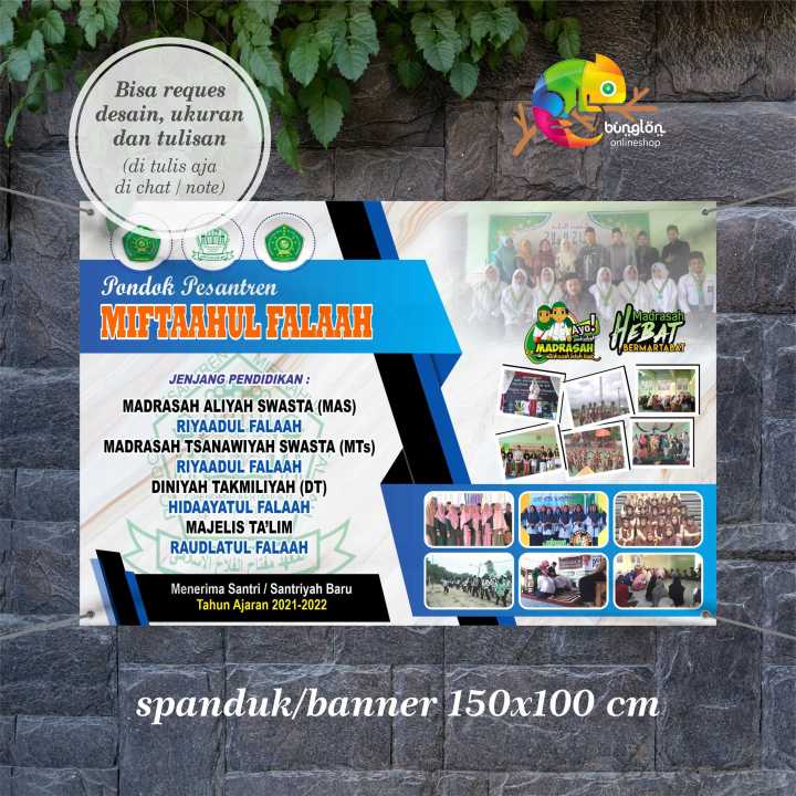 Size 150x100 Cm Spanduk Banner PPDB Penerimaan Siswa Baru Santri