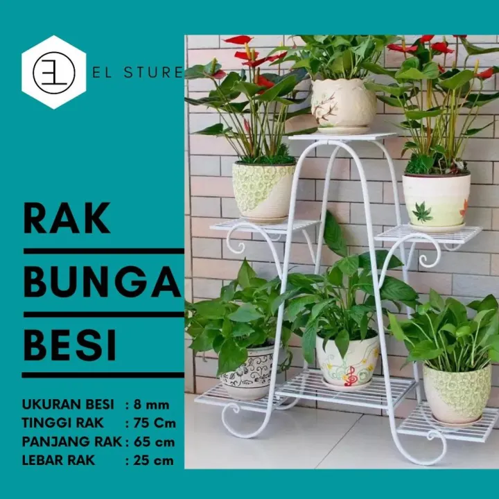 Rak Bunga Tanaman Hias Susun Besi Minimalis Bertingkat Dudukan Pot