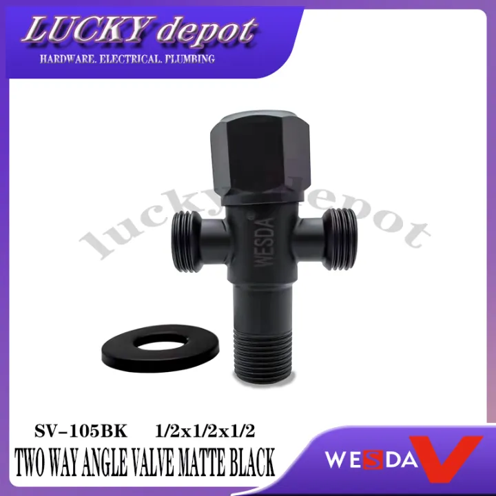 Bv Bk Stainless Steel Matte Black Two Way Angle Valve X X