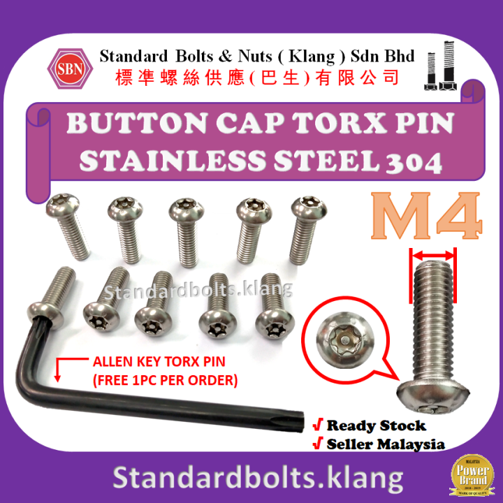 20pcs 10pcs Per Pack SIZE M4 Stainless Steel 304 Button Cap Torx