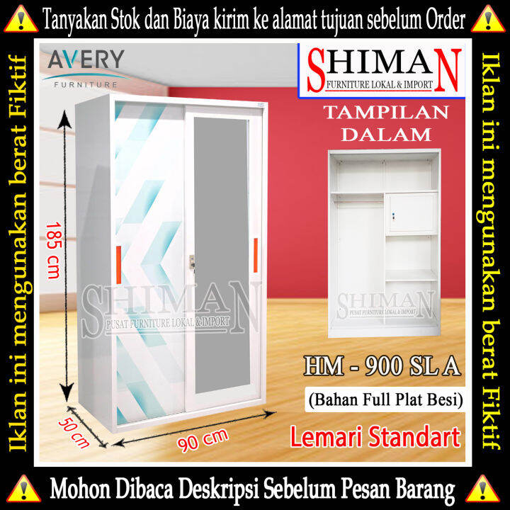 Lemari Pakaian Besi Sliding Door Hm Sl A Avery Lazada Indonesia