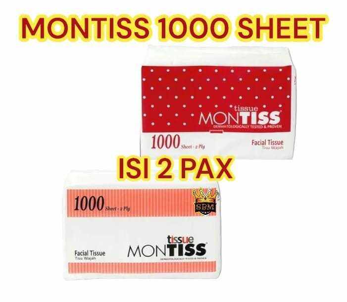 ISI 2 SBM Tisu Tissue Montiss 1000 Sheet 2ply Promo Lazada Indonesia