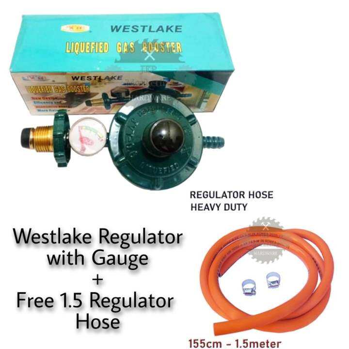 LPG Regulator With Pressure Gauge And Free 1 5 Meter Universal Hose