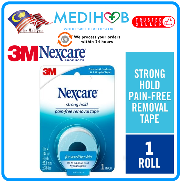 3M NEXCARE SENSITIVE SKIN TAPE PAIN FREE REMOVAL 1 INCH X 3 65METRE