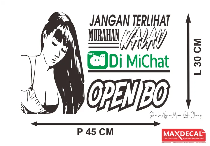 Stiker Kata Kata Jangan Terlihat Murahan Walau Di Michat Open Bo