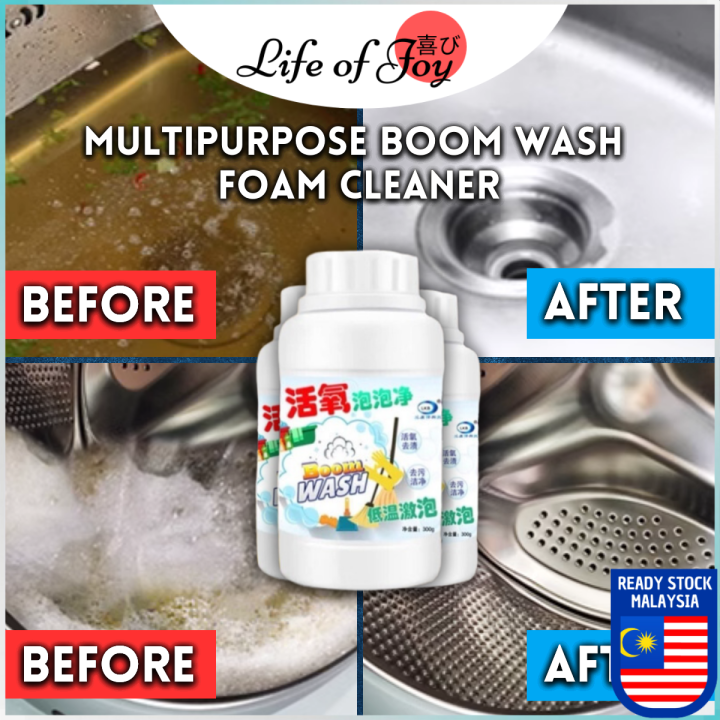 Boom Wash Multipurpose Foam Cleaner Powder Pipes Sink Toilet Bathroom