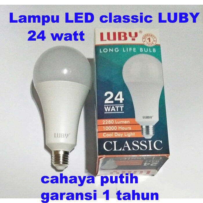 Luby Classic W Lampu Bohlam Led Watt Bulb Putih Garansi Tahun