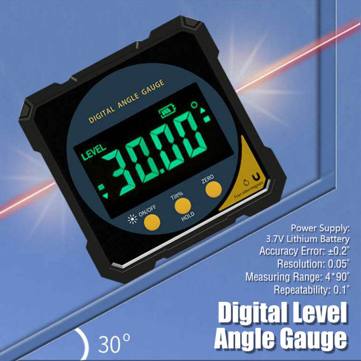 Laser Digital Level Angle Gauge 360 Mini Measuring USB Inclinometer