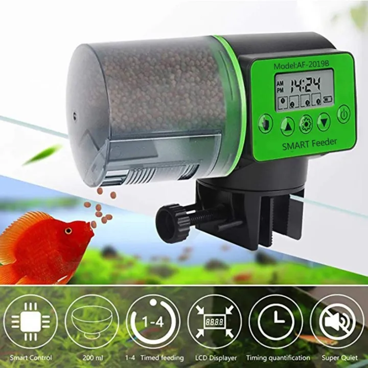 Dreamautomatic Fish Feeder Aquarium Digital Fish Electrical Plastic