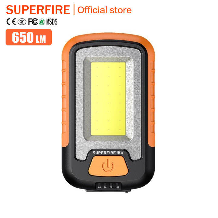 Supfire G Usb Rechargeable Cob Work Light Portable Led Flashlight