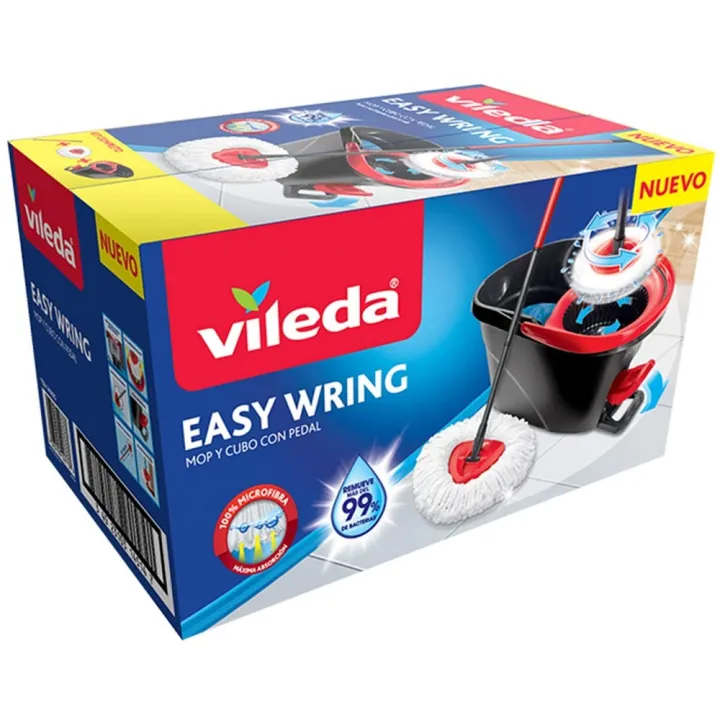 Vileda Easy Wring And Clean Microfibre Mop And Bucket Set With Power