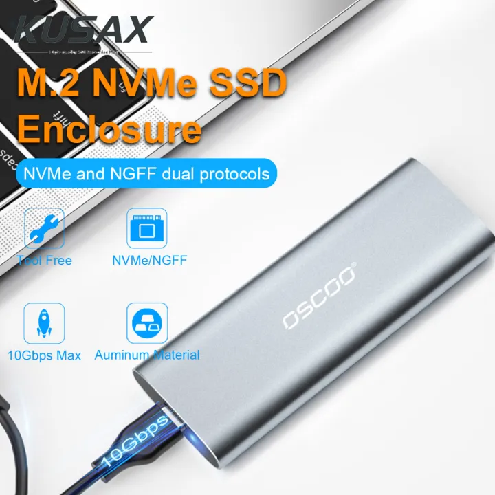 KUSAX OSCOO M2 SSD กรณ NVMe USB Type C Gen2 10G Bps PCIe SSD สงท