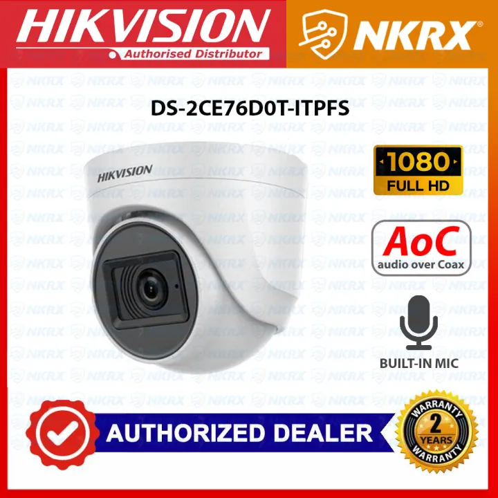 Hikvision DS 2CE76D0T ITPFS 2MP 1080P 2 MP Audio Indoor Fixed Turret