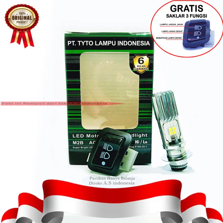 Lampu Led Depan Putih AYOTO H6 AC DC PnP Motor Beat Vario Jupiter DLL