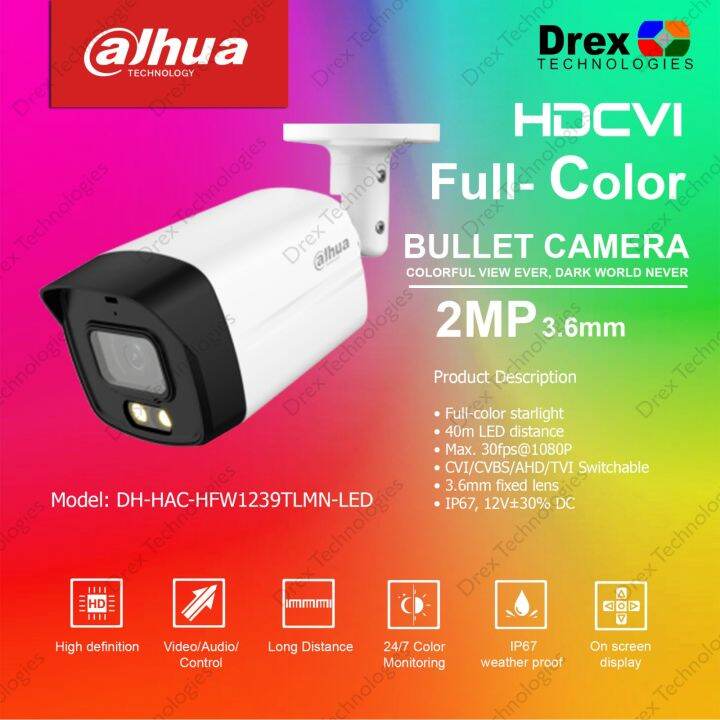 Dahua Dh Hac Hfw Tlmn Led Mp Hdcvi Full Color Bullet Camera Lazada Ph