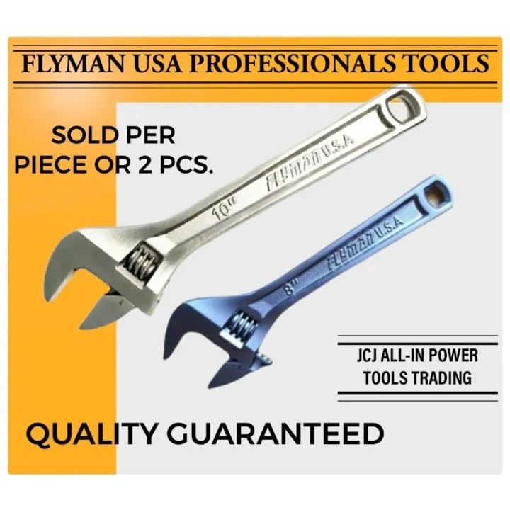 ADJUSTABLE WRENCH ORIGINAL 10 INCHES AND ADJUATABLE 8 INCHES FLYMAN USA