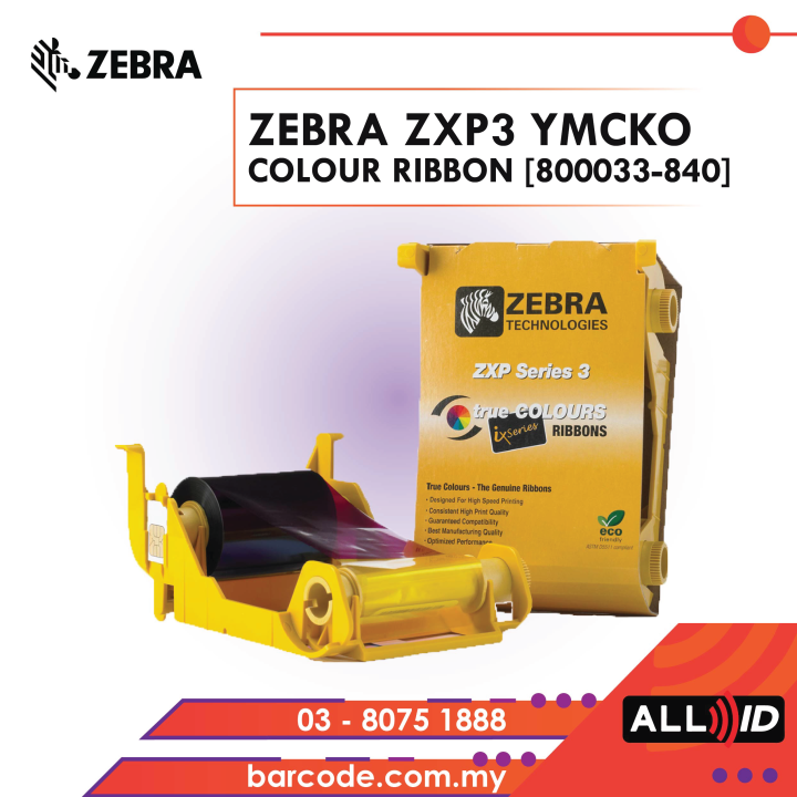 Zebra Zxp Ymcko Colour Ribbon Prints Lazada