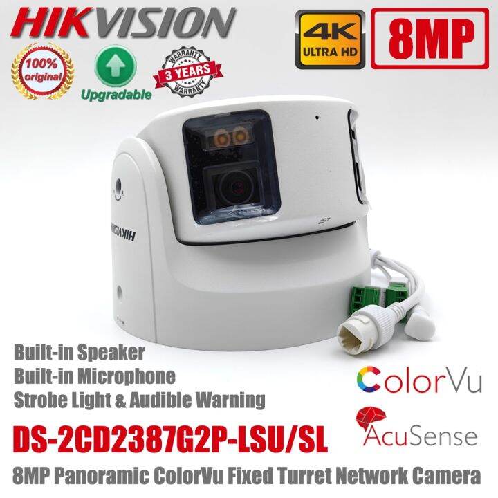 Original Hikvision DS 2CD2387G2P LSU SL 4K 8MP POE ColorVu AcuSense