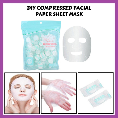 COMPRESSED FACIAL PAPER SHEET MASK TABLET MASKER KERTAS POLOS DIY