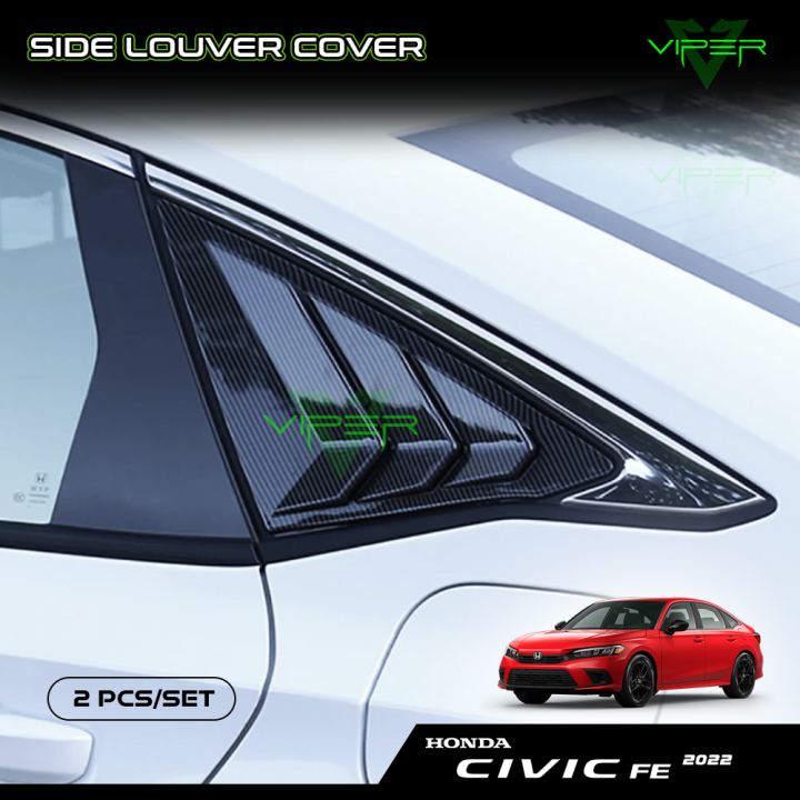 Honda Civic FE 2022 2023 Rear Triangle Window Cover Side Louver Shark