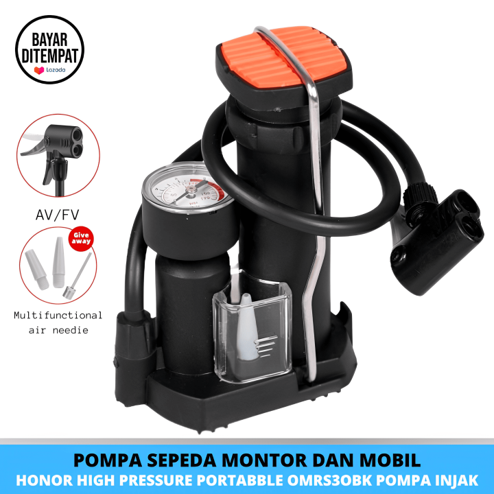 Original Pompa Honor High Pressure Portable Pompa Injak Ban Motor Dan