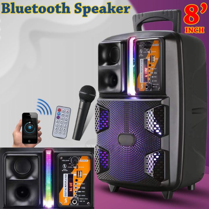 COD Rechargeable Portable Karaoke Bluetooth Wireless KIMISO QS 2805 8