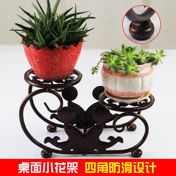 Wrought Iron Flower Shelf Windowsill Indoor Multi Layer Fleshy Desk