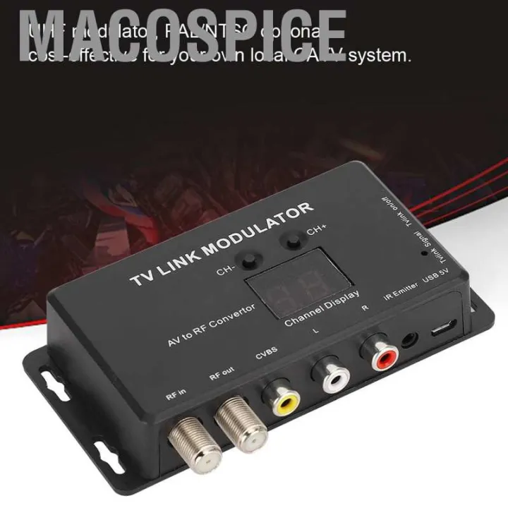 Maco Uhf Tv Link Rf Modulator Av To Video Audio Converter Adapter Rca