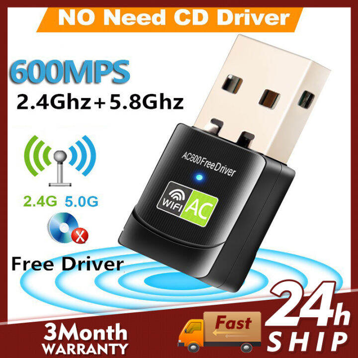 Ready StockFree Driver USB Wifi Adapter 600Mbps 5 8GHz Dual Band USB