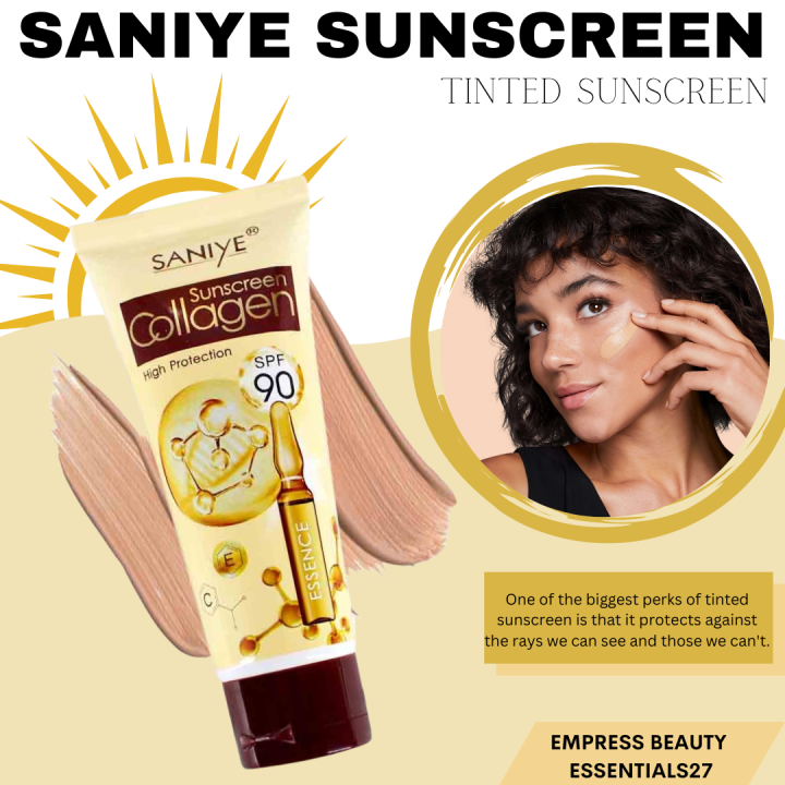 Original Saniye Sunscreen Collagen Spf Pa Sunblock Face Cream