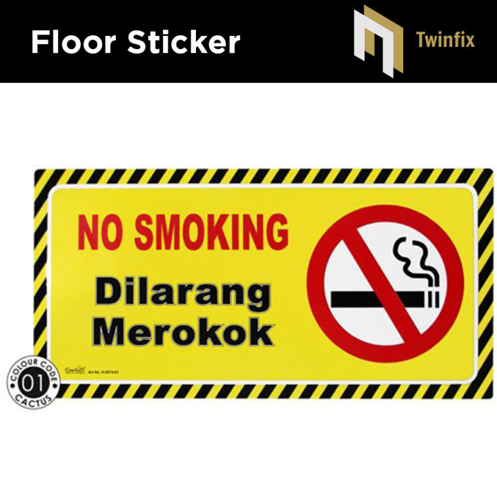 No Smoking Dilarang Merokok Floor Sticker 40cm X 20cm Floor