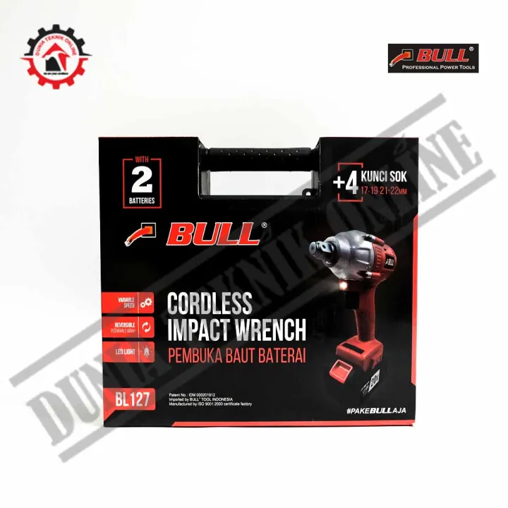 Air Impact Wrench Cordless BULL BL127 Alat Buka Baut Baterai Lazada