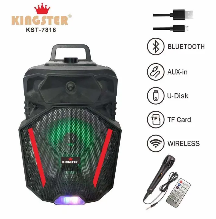 Kingster Kst Super Bass Portable Karaoke Wireless Bluetooth