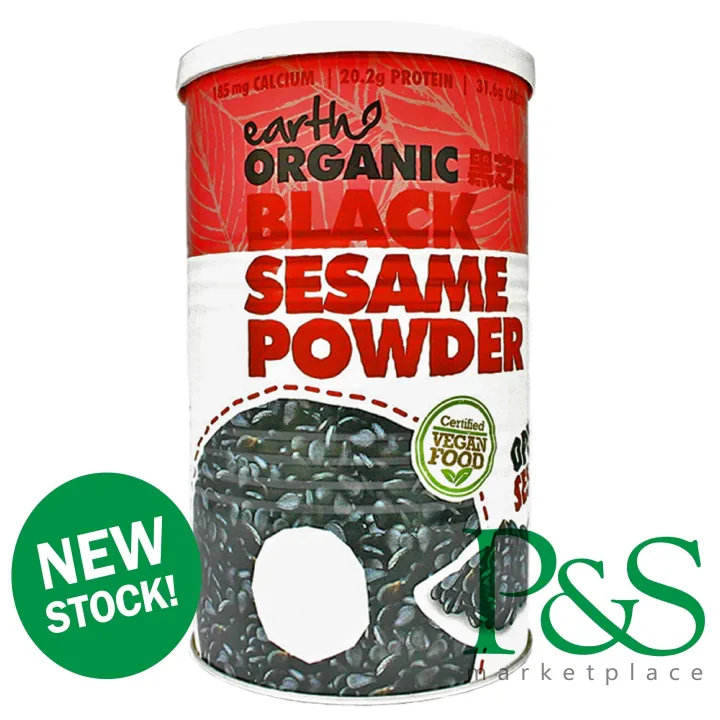 Earth Organic Black Sesame Powder 500g Tin Lazada