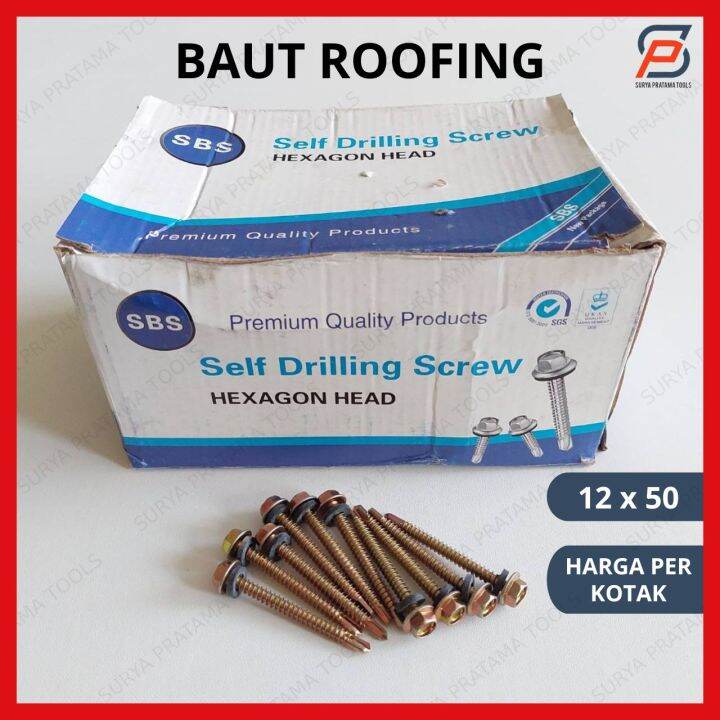 BAUT RANGKA BAJA RINGAN 12x50 PER KOTAK SKRUP ROOFING 12 X 50 Mm 300