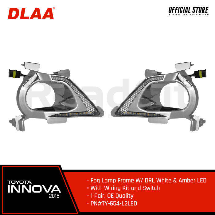 Dlaa Genuine Fog Lamp Frame With Drl White And Amber Led And Wiring Kit