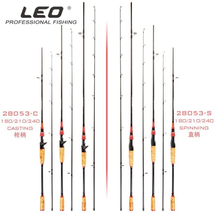 LEO Carbon Fishing Rod 1 8M 2 1M 2 4M ทะเลตกปลา Spinning Casting Rod