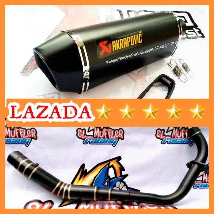 KNALPOT RACING AKRAPOVIC LAYANG FULL BLACK ALL NEW CBR 150R FACELIFT