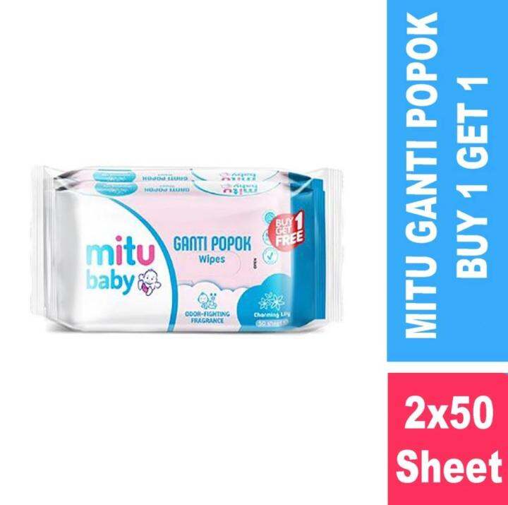 2 Pack Mitu Baby Ganti Popok Wipes Isi 2pcs Tisu Basah Mitu Buy 1 Get 1