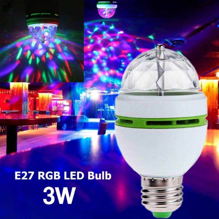 Home Wi W Led Rgb Stage Light Bulb E Rotating For Ktv Bar Disco