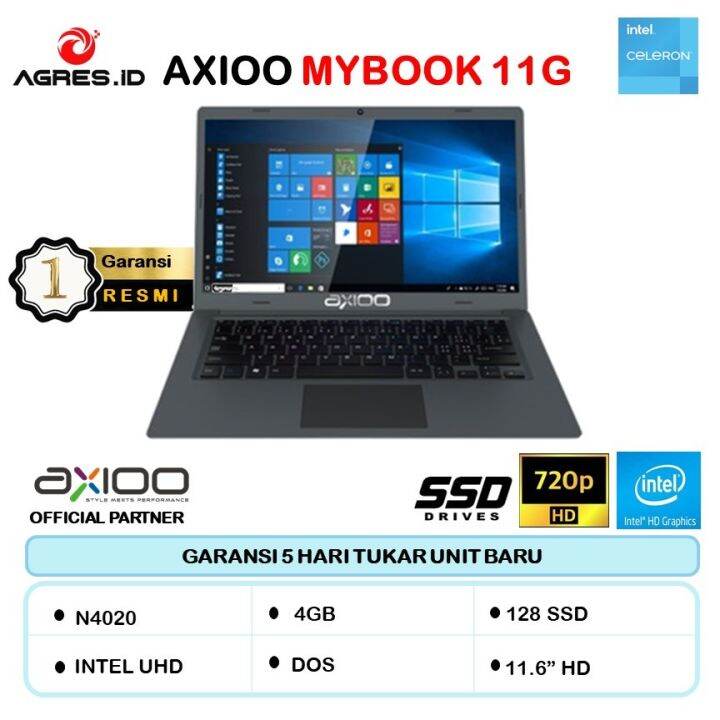 LAPTOP AXIOO MYBOOK 11G N4020 RAM 4GB 128GB SSD DOS 11 6 GREY