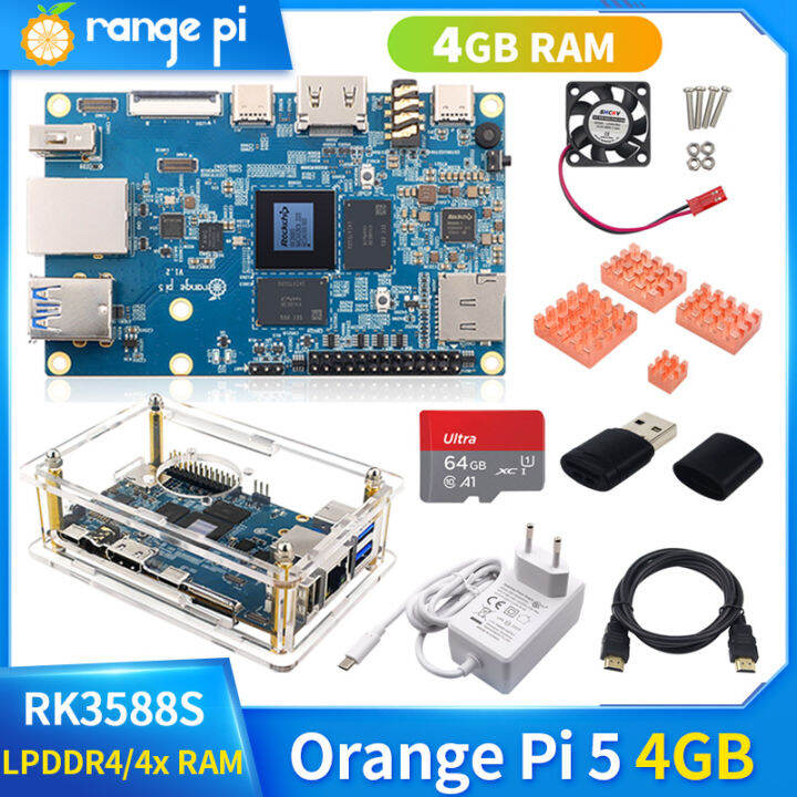 Orange Pi 5 4GB RAM Rockchip RK3588S 8 Core Gigabit Ethernet บอรด