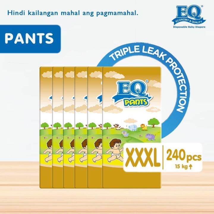 EQ Pants Jumbo Pack XXXL 15kg Up 40 Pcs X 6 Packs 240 Pcs