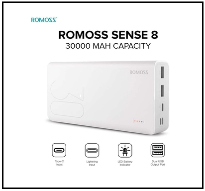 Original Romoss Sense Powerbank Mah External Battery Backup Power